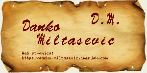 Danko Miltašević vizit kartica